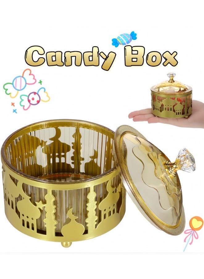 Middle Eastern Eid Candy Serving Tray, Elegant Dessert Plate for Ramadan Celebrations, Dried Fruit Storage Snack Display Home Decor Accent for Family Gatherings (YB-Candy01L) - Image 1